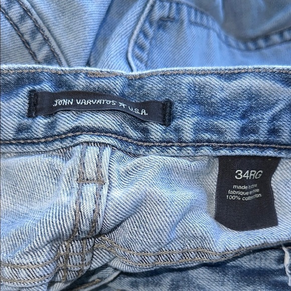 John Varvatos Distressed 34R Blue Men's Jeans - Picture 3 of 7